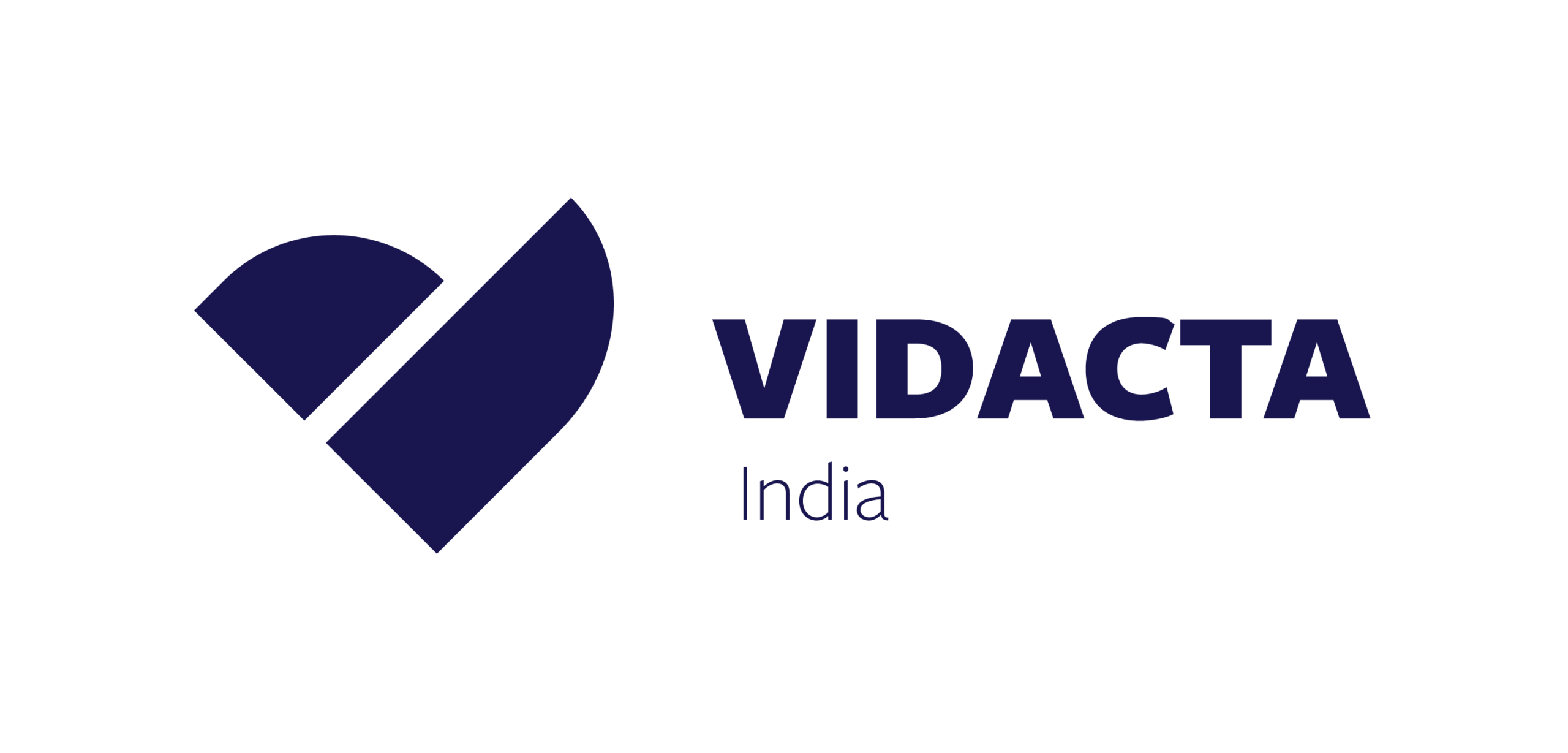 India Lang VIDACTA Logo Blau